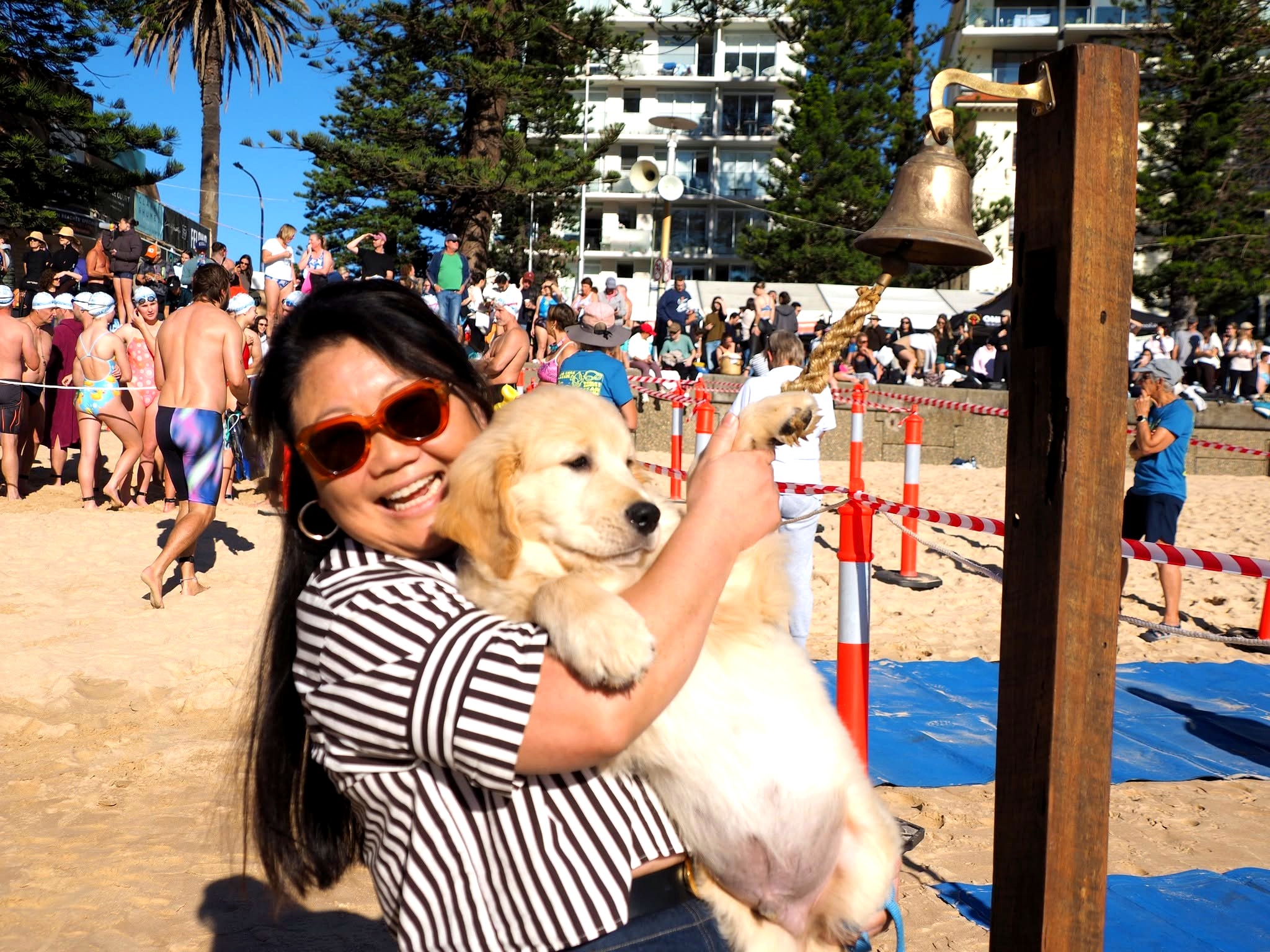 Nagi Maehashi with her puppy Jaffle