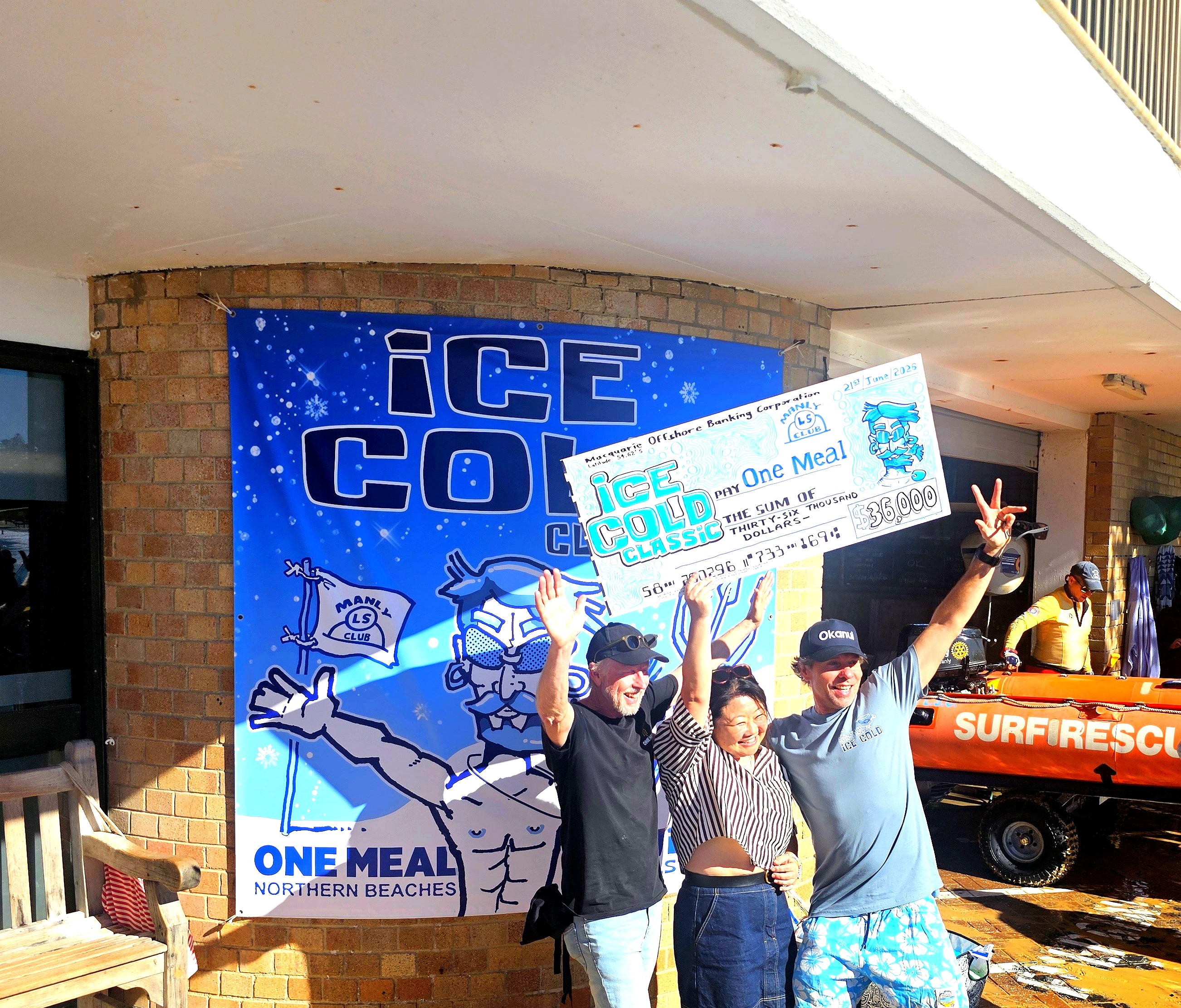 $36,000 cheque presented to One Meal at the 2026 Ice Cold Classic